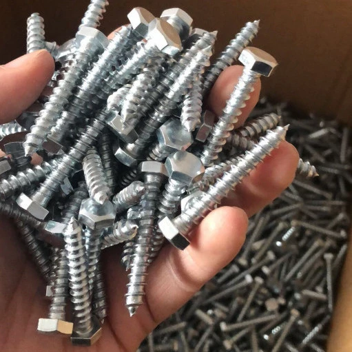 Fastener Hardware Construction Flang Hex Hexagon Head Wood Screw Full Half Thread Carbon Stainless Steel Zinc Plated Galvanized DIN571 Self Tapping Large Coach