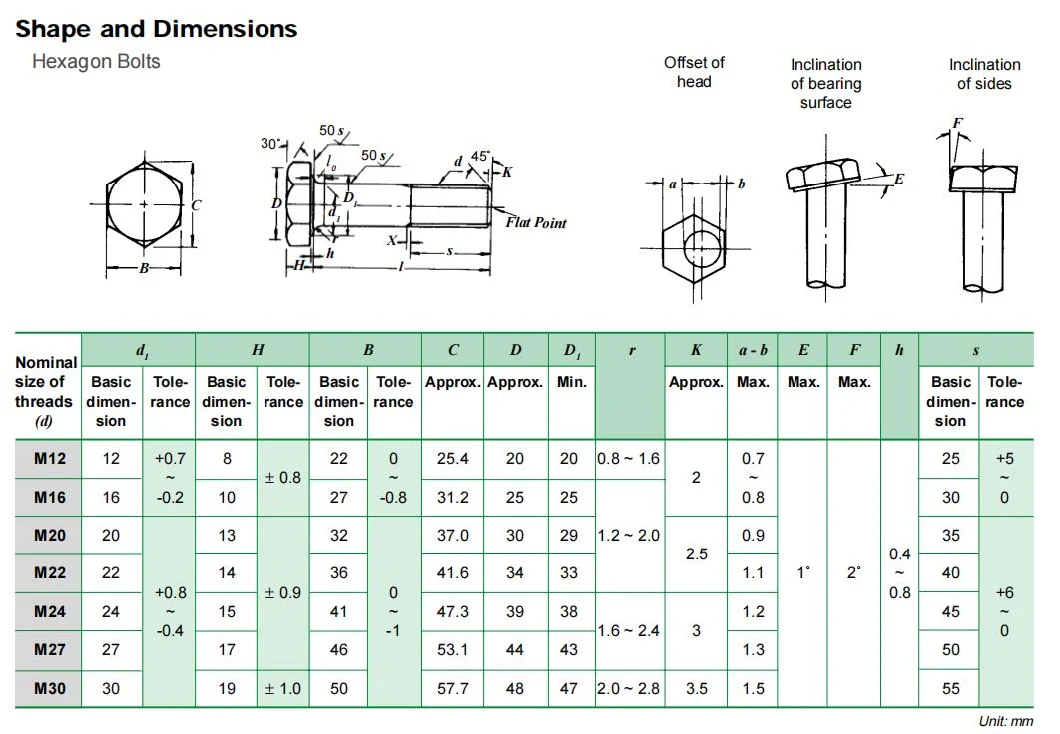 China Top Brand F10t/F8t Hsfg Bolt